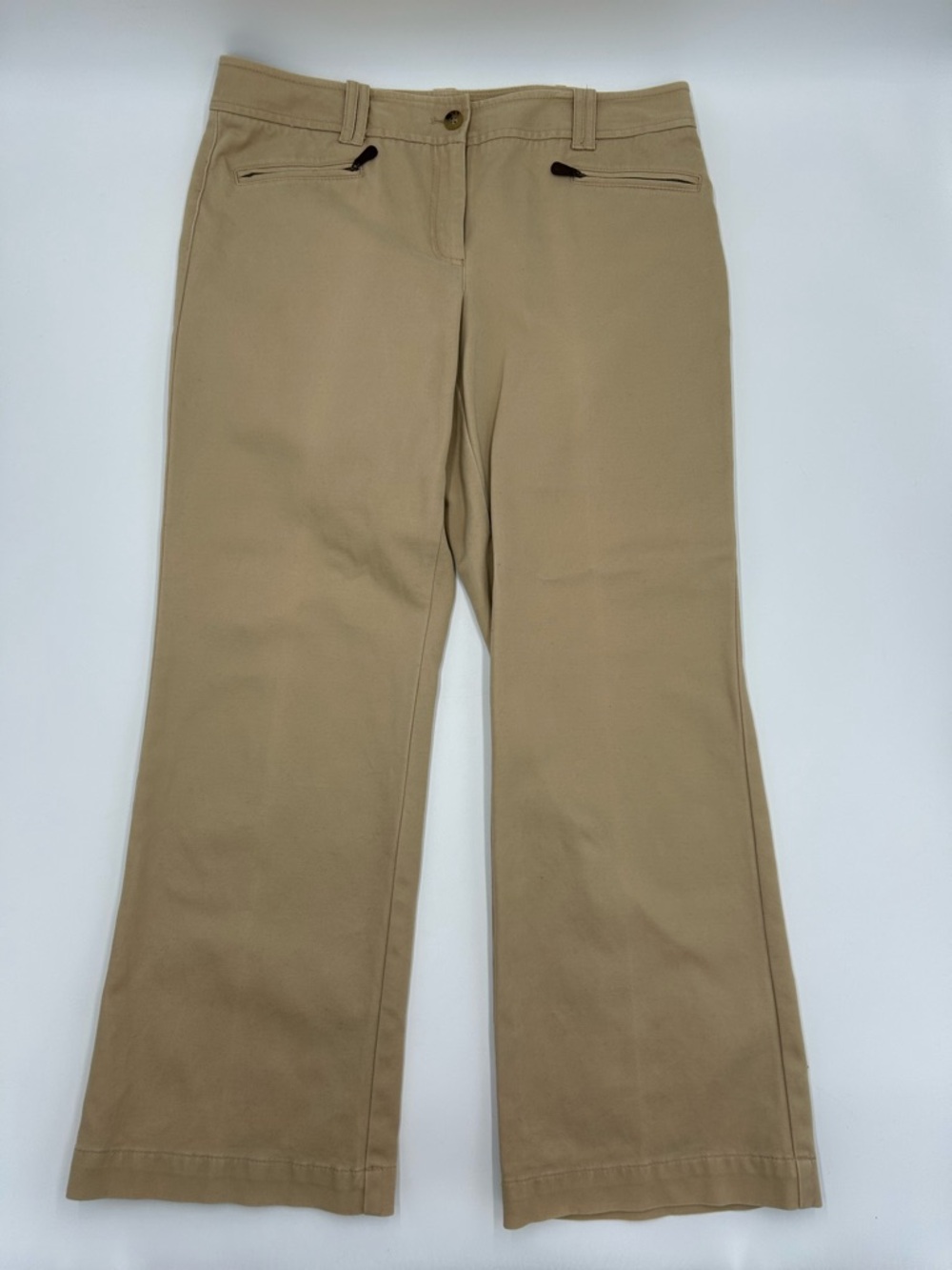 Talbots Beige/Tan Signature Wide Leg Petite Pants 12P
